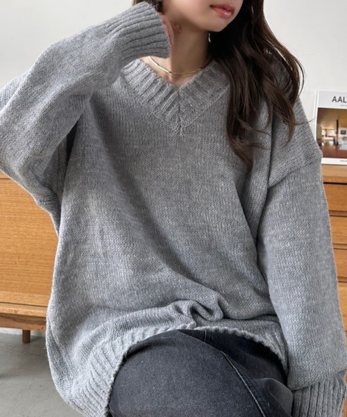 Eclat one ニット セーター 「Eclat one」ゆったりシルエット ドロップ