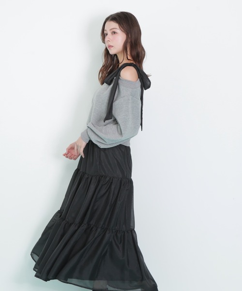 ジルスチュアート★フリンジリボンジャケット＆スカート★Ｓ★セットアップ★黒★新品 JILL by JILL STUART（ジルバイジルスチュアート） ワンピース 肩