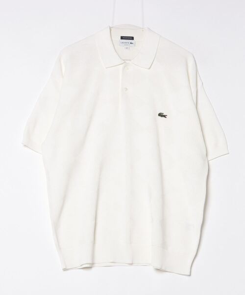 「LACOSTE」 半袖ポロシャツ L ホワイト メンズ
