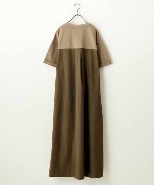 「UNIVERSAL OVERALL」 半袖ワンピース F カーキ レディース_画像3
