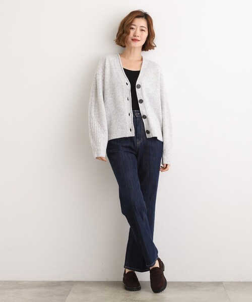 grove（グローブ） カーディガン ケーブルアクセント Vネック