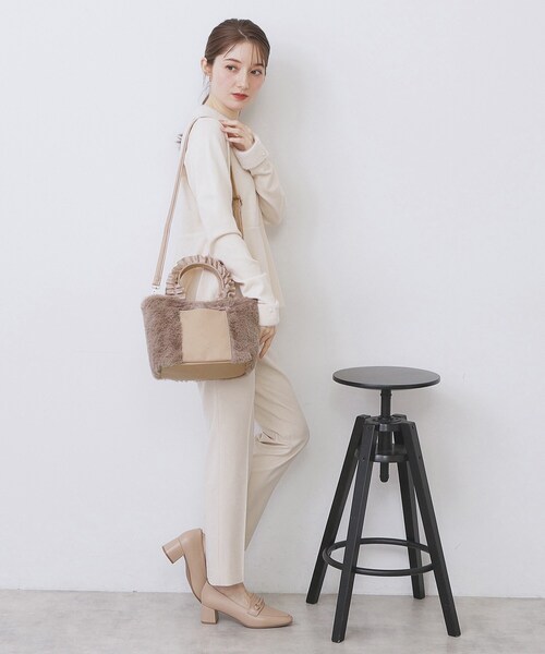 Wide Tote｜ボリュームフリル｜即決なら価格交渉も歓迎⭐︎様④ index（インデックス） トートバッグ フリルハンドル フェイクファー