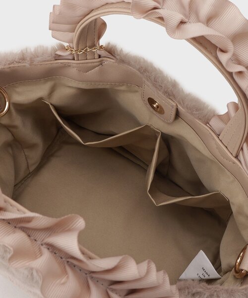 index（インデックス） トートバッグ フリルハンドル フェイクファー