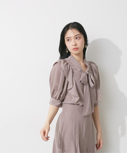 「JILL by JILL STUART」 半袖ブラウス FREE グレー レディース_画像4