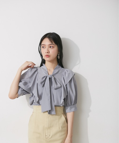 「JILL by JILL STUART」 半袖ブラウス FREE グレー レディース_画像7