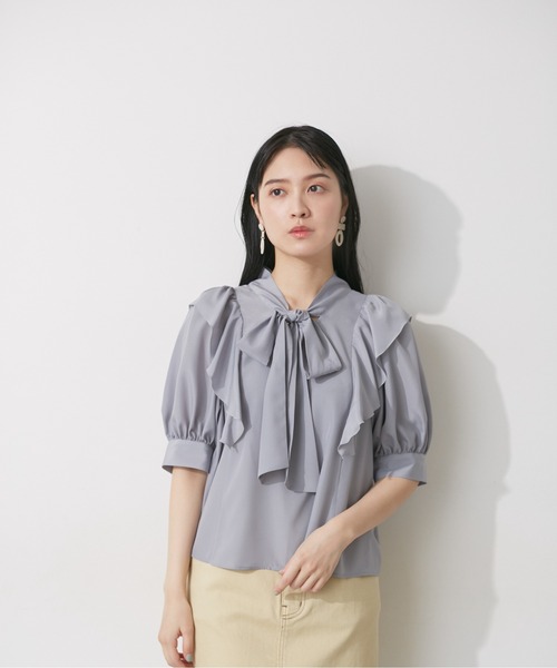 「JILL by JILL STUART」 半袖ブラウス FREE グレー レディース_画像8