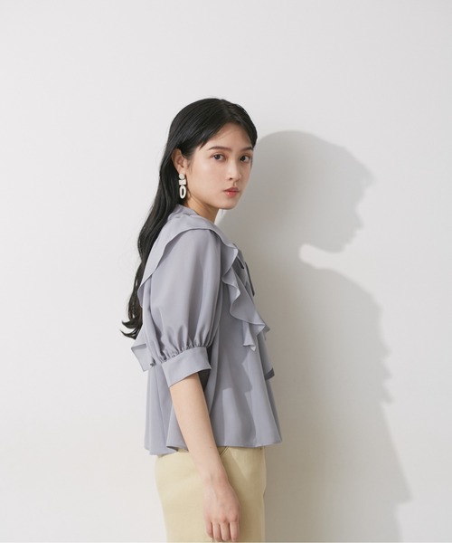 「JILL by JILL STUART」 半袖ブラウス FREE グレー レディース_画像9