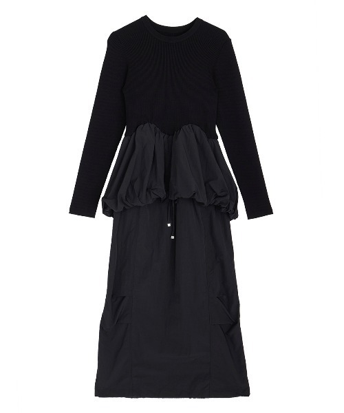 Ameri（アメリ） ワンピース BALLOON DETAIL KNIT DOCKING DRESS