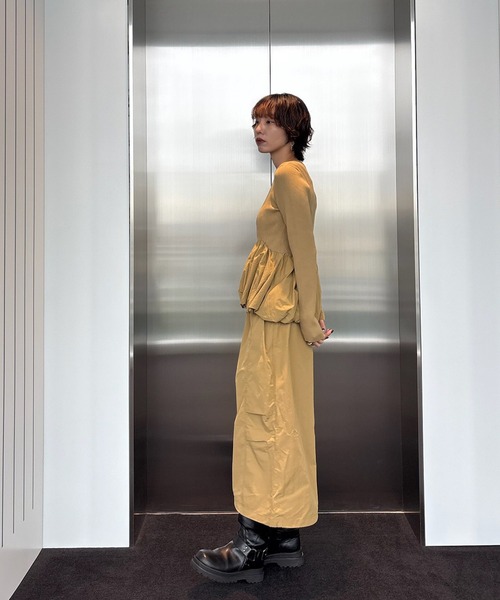 Ameri（アメリ） ワンピース BALLOON DETAIL KNIT DOCKING DRESS