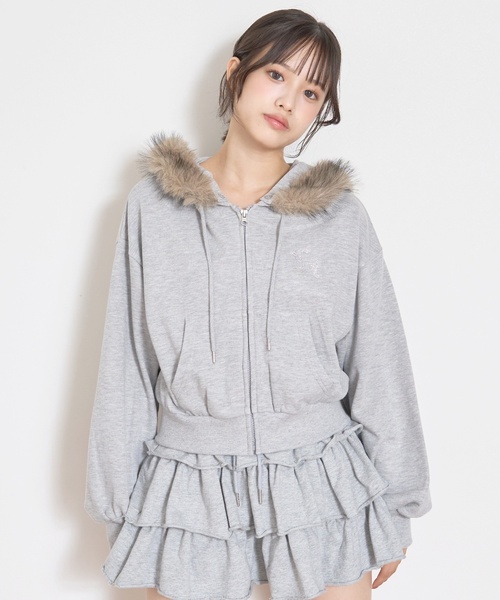 LOVETOXIC パーカー 「LTXC」「セット可」ファー2WAYZIPパーカ キッズ