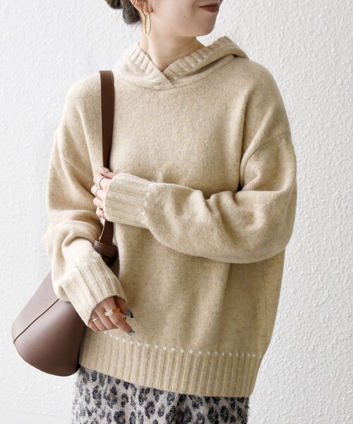 SHIPS any ニット セーター any:「手洗い可能」ステッチ デザイン