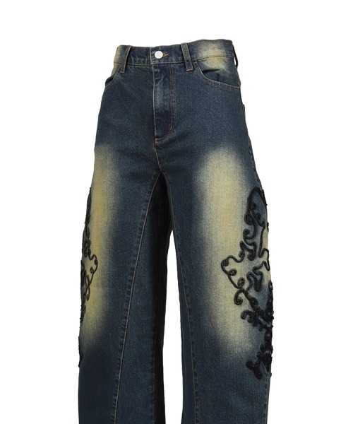 VIVAMUS パンツ DENIM LACE PANTS レディース メンズ : ZOZOTOWN Yahoo 