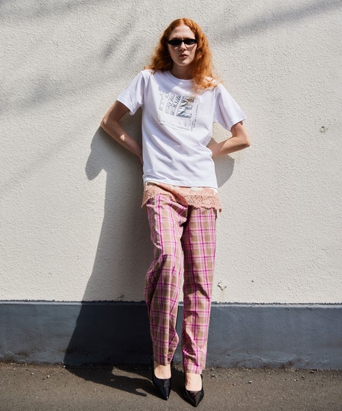 ワイドパンツ パンツ Multi-Color Easy Check Pants/マルチカラーイージーチェックパンツ レディースの画像