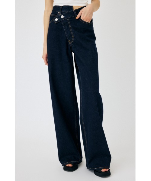 ジーンズ デニム デニムパンツ CROSS WAIST WIDE STRAIGHT / クロスウエストワイドストレート レディースの画像