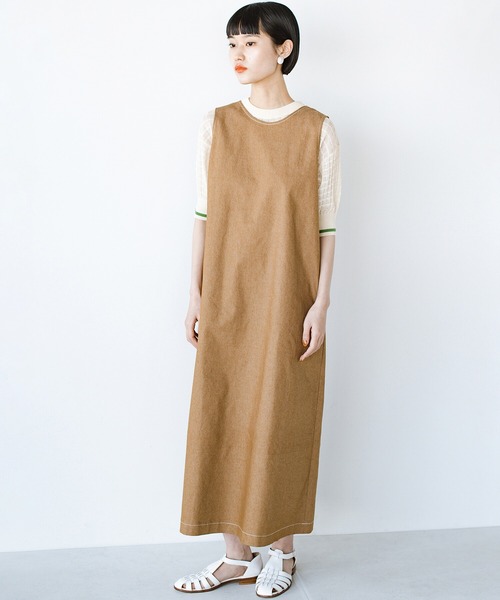 「haco!」 ノースリーブワンピース LARGE キャメル レディース_画像9