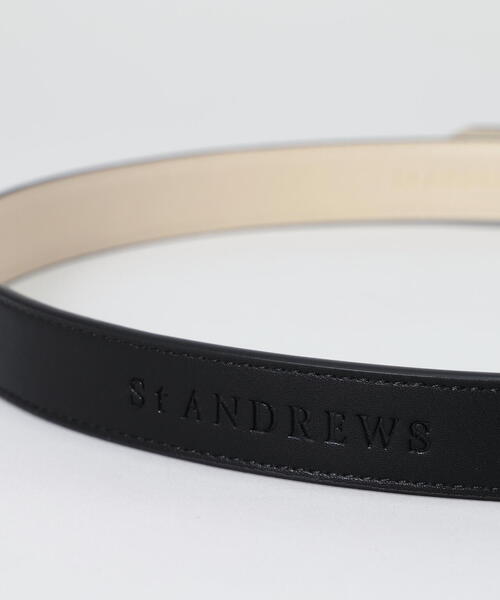 St ANDREWS メンズ黒レザーベルト St ANDREWS ベルト 「St ANDREWS」STAループベルト メンズ