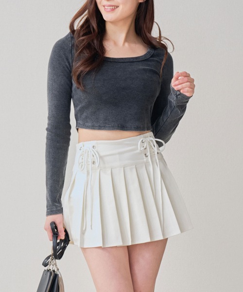 WORKS スカート ダブルレースアッププリーツスカパン : ZOZOTOWN Yahoo