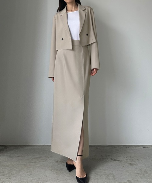 「Louere」 セットアップ MEDIUM グレイッシュベージュ レディースの画像