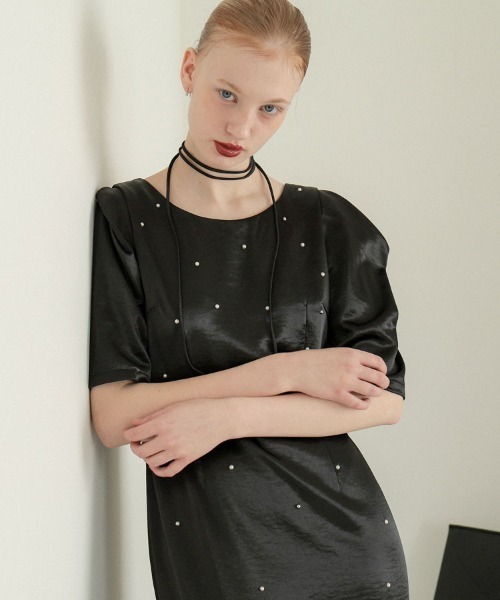 DONOBAN（ドノバン） ドレス 「ANDRESD」pearl glow satin dress 結婚