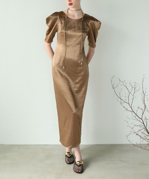 DONOBAN（ドノバン） ドレス 「ANDRESD」pearl glow satin dress 結婚