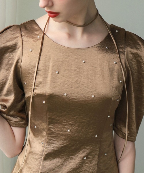 DONOBAN（ドノバン） ドレス 「ANDRESD」pearl glow satin dress 結婚