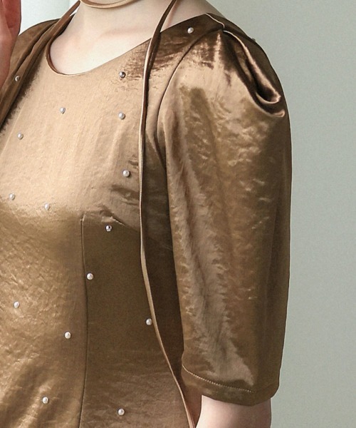 DONOBAN（ドノバン） ドレス 「ANDRESD」pearl glow satin dress 結婚