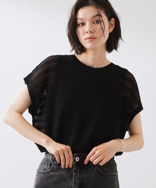 THE SHOP TK 「2点セット」メッシュニット+タンクトップ レディース