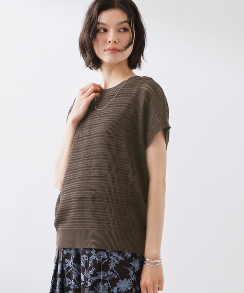 THE SHOP TK 「2点セット」メッシュニット+タンクトップ レディース