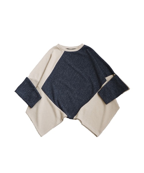 「antiqua」 長袖カットソー ONESIZE ネイビー レディース_画像3