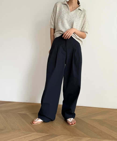 「CANAL JEAN」 「El mar」半袖ニット ONE SIZE ブラック レディース_画像4