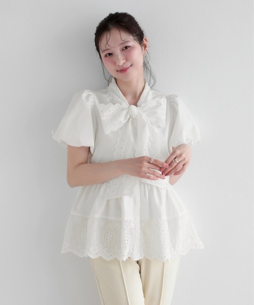 Fit more 半袖 Fit more（フィットモア） ブラウス シャツ 夏 半袖 クールタッチ