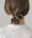 ヘアゴム 「再入荷」ストーンライクモチーフヘアポニーの詳細画像2