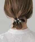 ヘアゴム 「再入荷」ストーンライクモチーフヘアポニーの詳細画像3