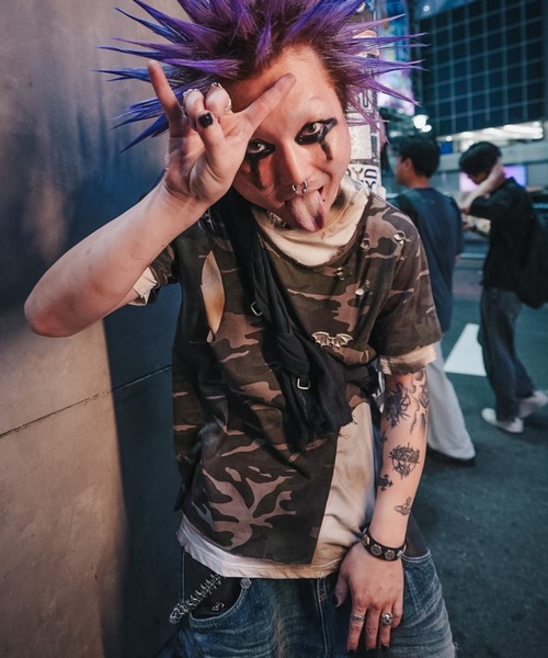 Devil Kim Tシャツ ダメージ加工 tシャツ 「DEVIL KIM」LAYERED BURNT T-SHIRT / 「デビルキム