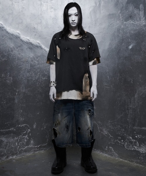 tシャツ 「DEVIL KIM」LAYERED BURNT T-SHIRT / 「デビルキム