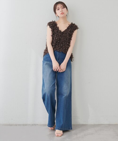natural couture ジーンズ デニム デニムパンツ ゆるストレート