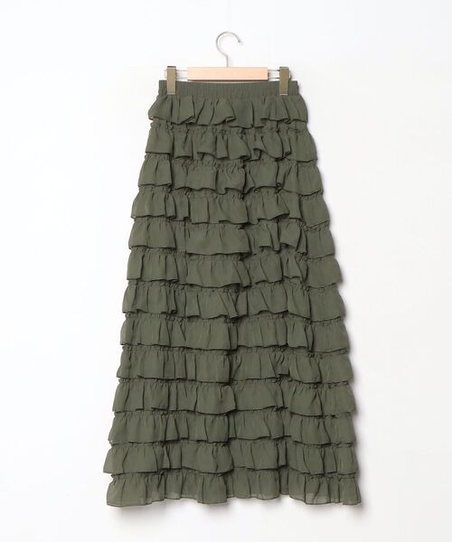 「CAROLINA GLASER」 フリルスカート ONE SIZE オリーブ レディース_画像2