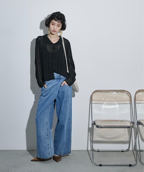 「THE YOn」 デニムパンツ S ライトブルー レディース_画像6