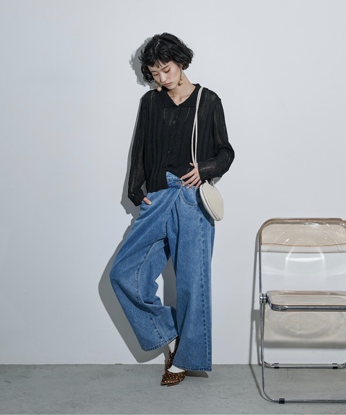 「THE YOn」 デニムパンツ S ライトブルー レディース_画像7