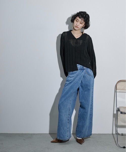 「THE YOn」 デニムパンツ S ライトブルー レディース_画像9