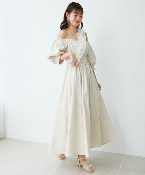 「MAJESTIC LEGON」 7分袖ワンピース MEDIUM ライトグレー レディース_画像6