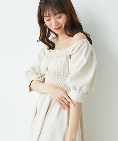 「MAJESTIC LEGON」 7分袖ワンピース MEDIUM ライトグレー レディース_画像9