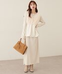 ワンピース フリンジペプラムベスト×リブカット...の詳細画像4