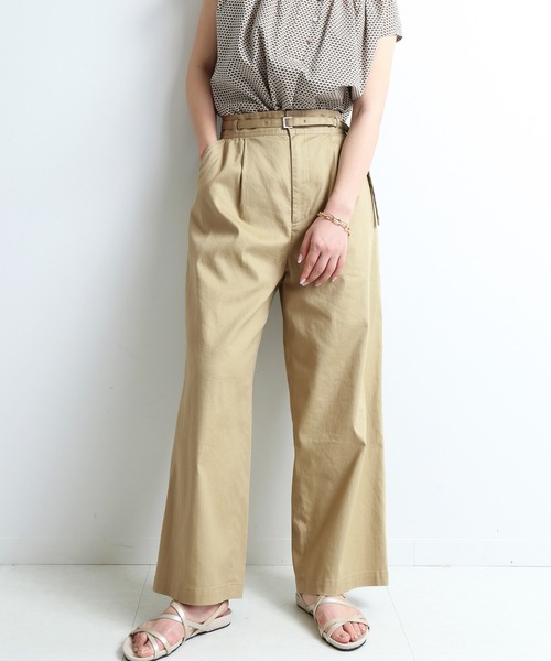 SLOBE IENA  後ろベルトタックパンツ 後ろベルトタックパンツ | スローブ イエナ(SLOBE IENA