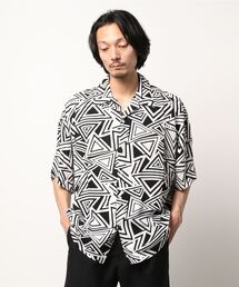 トライアングル 半袖Tシャツ JUGLANS シャツ 「ATELANE」トライアングル柄ショートスリーブ