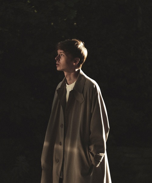 ステンカラーコート コート 「ESPONT」recycle polyester twill balmacaan coat メンズ レディース