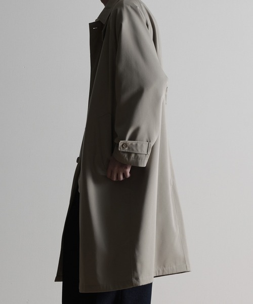 ステンカラーコート コート 「ESPONT」recycle polyester twill balmacaan coat メンズ レディース