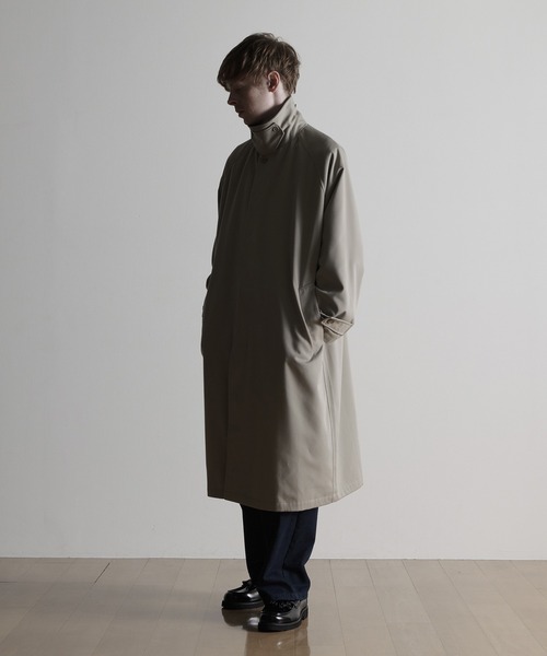 ステンカラーコート コート 「ESPONT」recycle polyester twill balmacaan coat メンズ レディース