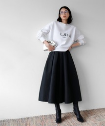 フレアロングスカート 黒 ELFRANK ロング スカート 「S〜Lサイズ展開」グログランボックスタック