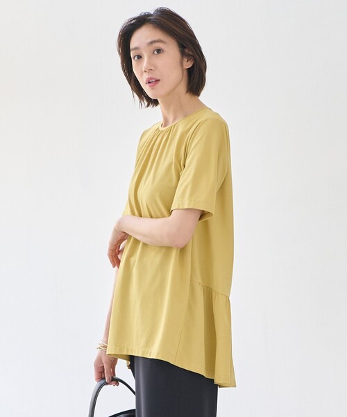 tシャツ 「WEB限定・洗える・XSサイズあり」ディフォームピケチュニック丈 カットソー レディース 自由区 tシャツ 「WEB限定・洗える・XSサイズあり」ディフォーム